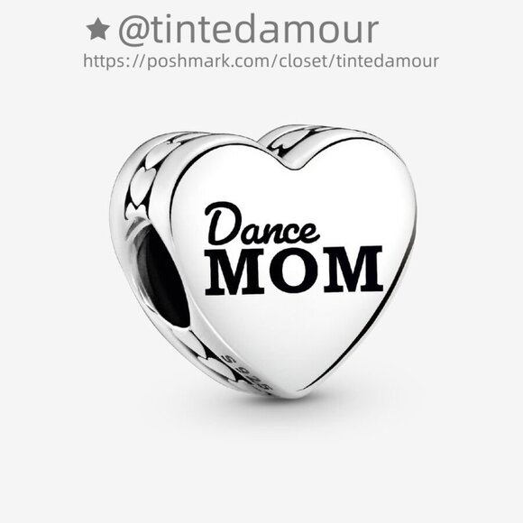 Pandora Engravable Dance Mom Heart Charm - Picture 1 of 2